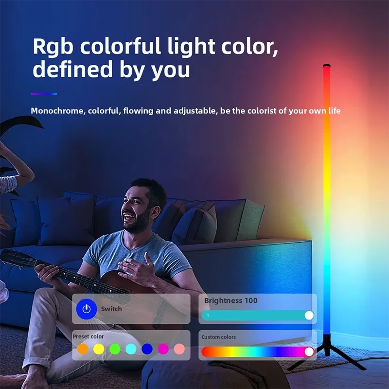 Corner Floor LED Lamp with music