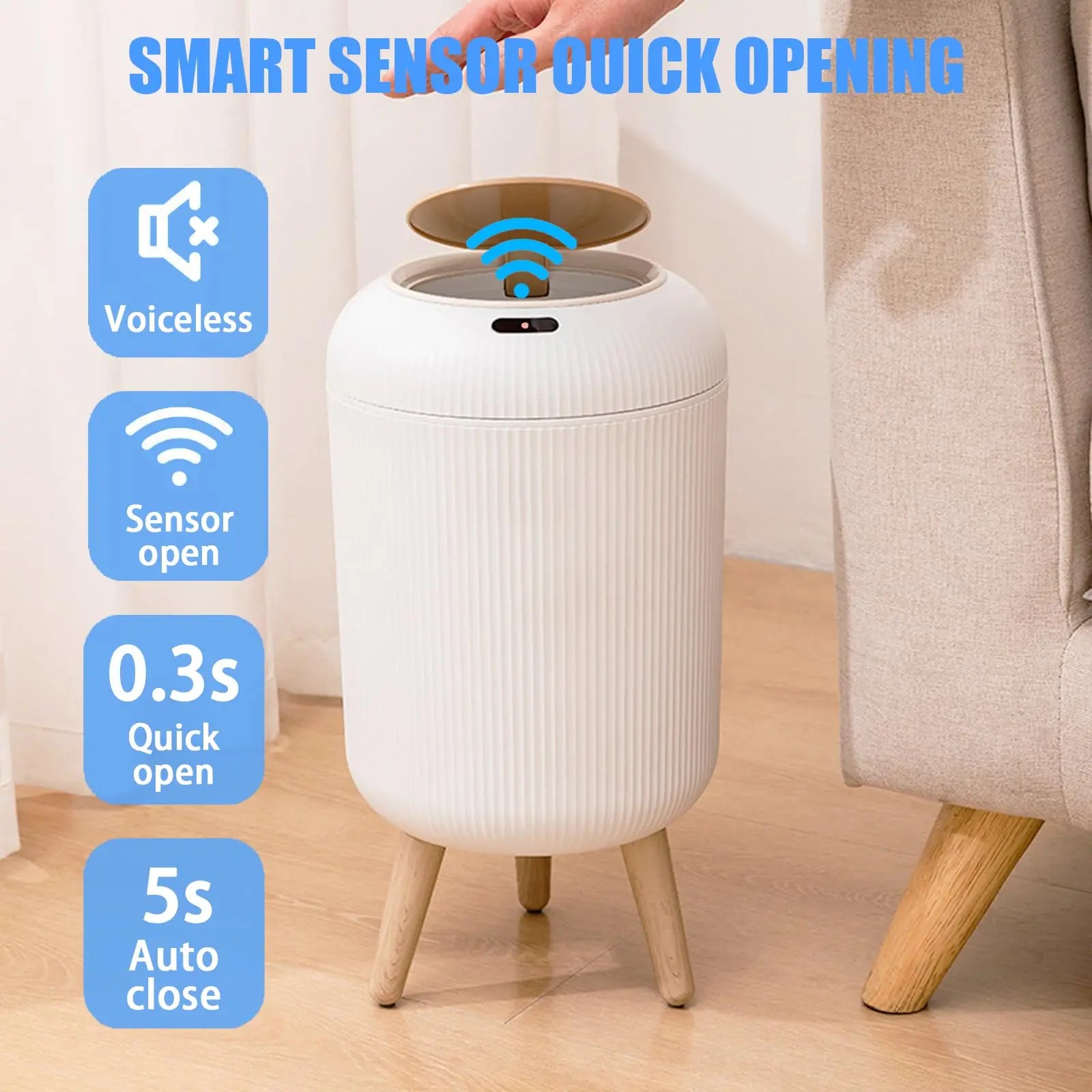 Trash Can Motion Sensor for Bedroom, Bathroom, Kitchen, Office,.